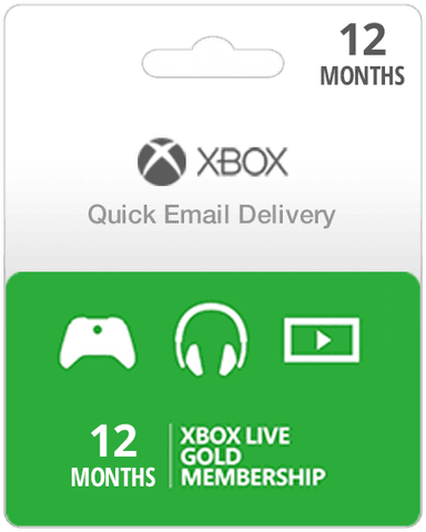 12 Month Membership Xbox Live Gold Subscription Card Email