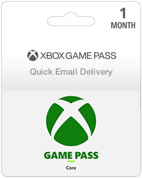 Xbox Game Pass Core Membership Card Email Delivery
