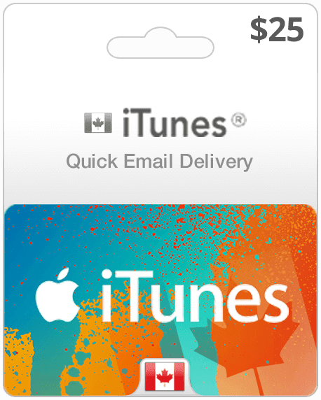 CANADIAN APPLE GIFT CARD CANADA CANADIAN ITUNES CARD MUSIC MOVIE APP STORE  $25