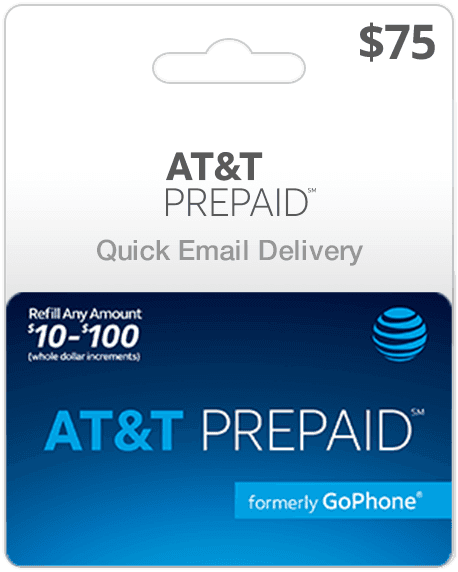 $75 AT&T Prepaid Gift Card