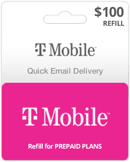 $100 T-Mobile Prepaid Gift Card