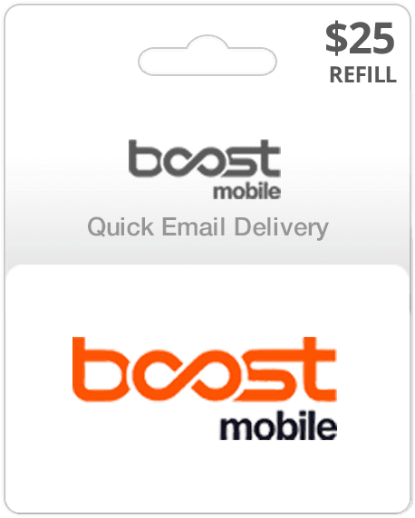 $25 Boost Mobile Prepaid Gift Card