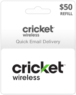 $50 Cricket Wireless Prepaid Gift Card