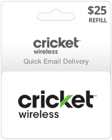 $25 Cricket Wireless Prepaid Gift Card