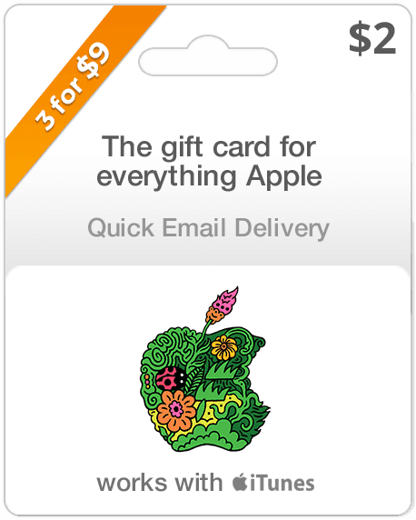 $2 Apple Gift Card - Email Delivery