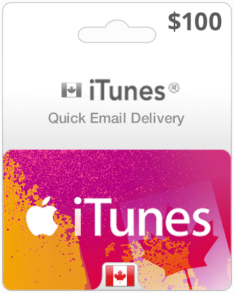 CANADIAN APPLE GIFT CARD CANADA CANADIAN ITUNES CARD MUSIC MOVIE APP STORE  $100