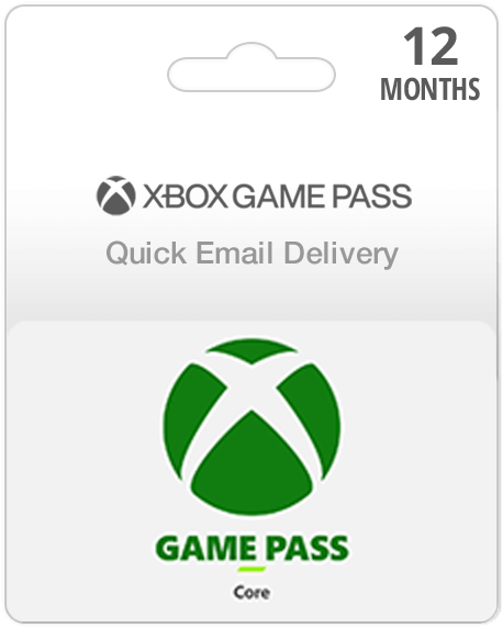 12 Month Xbox Game Pass Core Membership Card Email Delivery